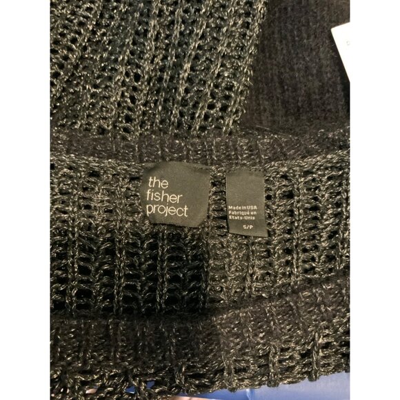 Eileen Fisher The FIsher Project Black Shimmering Loose Knit Sweater, Size S - Picture 5 of 5